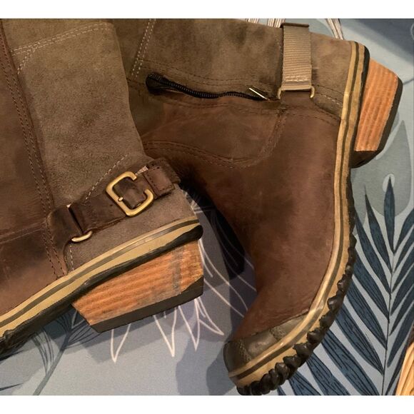 Sorel Slimboot Leather Suede Western Waterproof Tall Riding Boots sz 9.5 - Picture 11 of 11